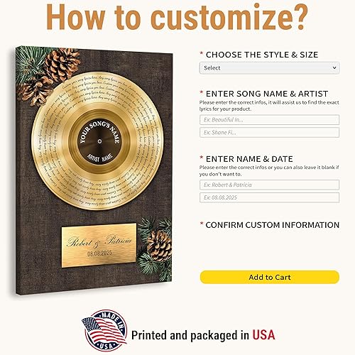 Vista 60 de VICILO Póster de letras de canciones personalizadas, enmarcado, lienzo personalizado, arte de pared, regalos para el día de San Valentín para él