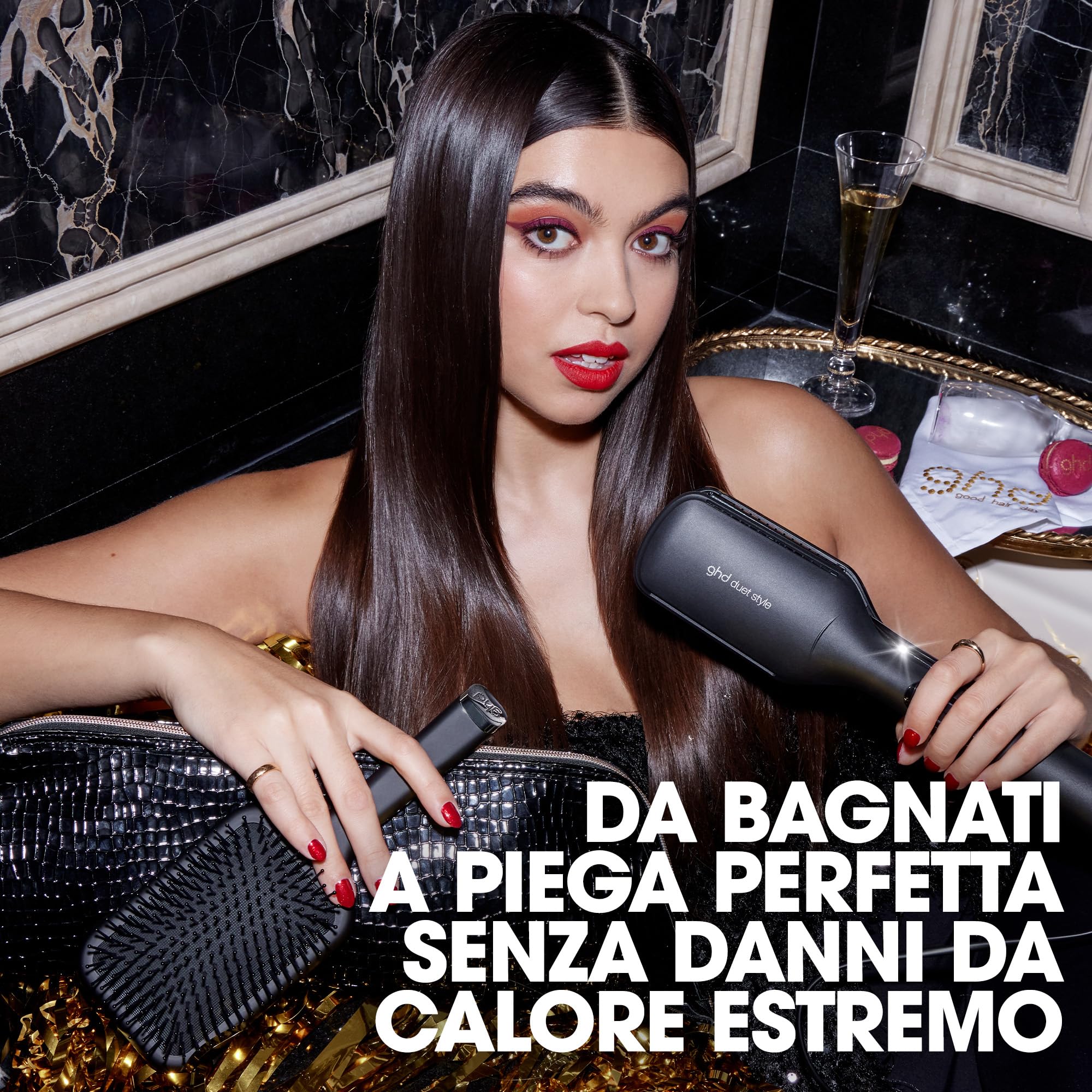 ghd Set Regalo Duet Style, Include Piastra Asciugacapelli 2-in-1, Spazzola Districante Paddle Brush e Custodia Termoresistente, Asciuga e Liscia allo Stesso Tempo, Senza Danni da Calore