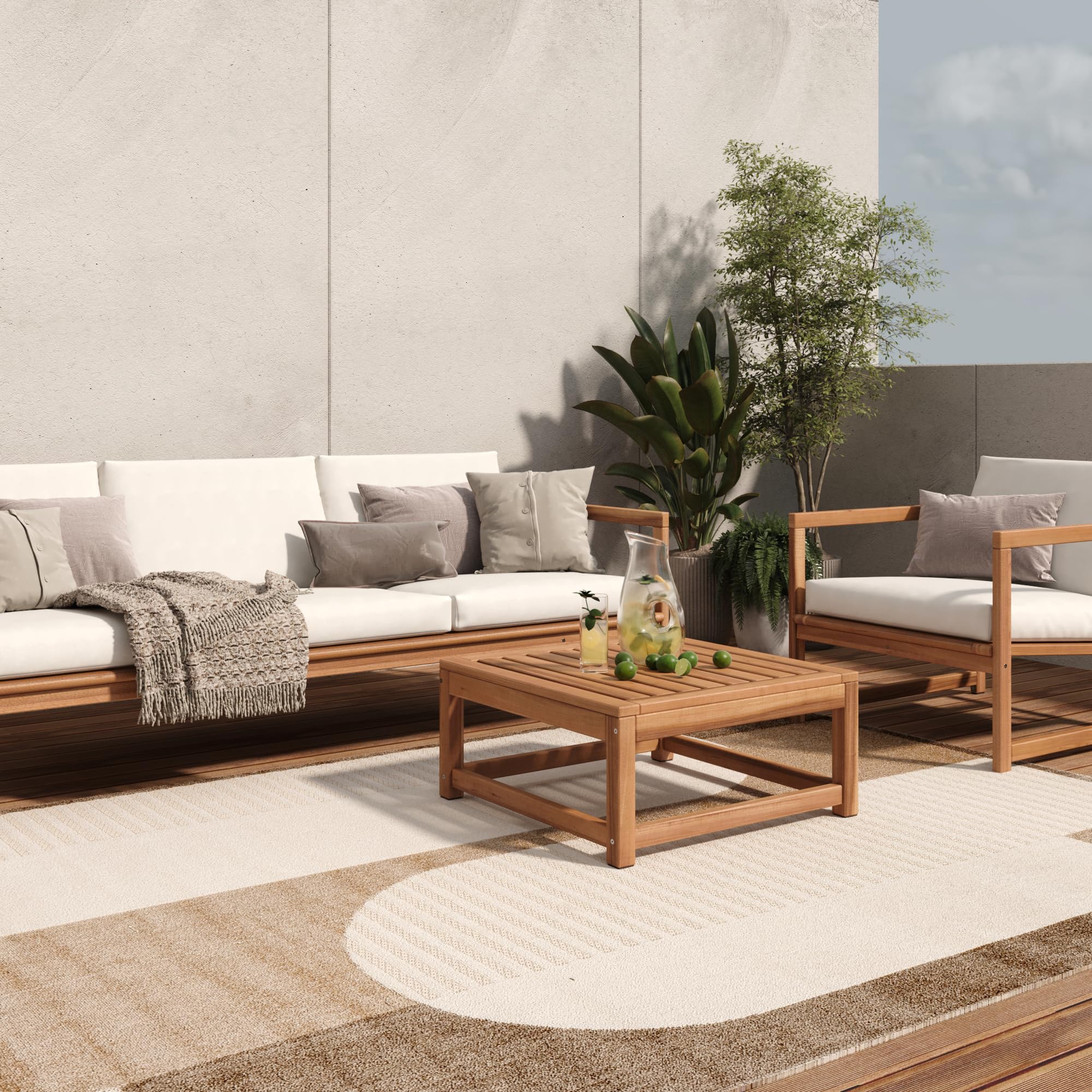 TAPISO Patio Tappeto Salotto Esterno Pelo Corto Design Moderno Motivo Geometrico Astratto Effetto 3D Beige Marrone Sala Camera Terrazza Balcone Outdoor Indoor Oeko-Tex 300 x 400 cm