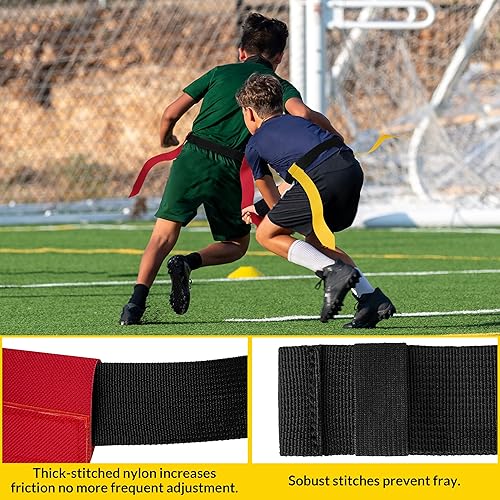 Miniatura 5 de Cinturones de fútbol con bandera, juego de fútbol con bandera para adultos, niños y jóvenes, banderas de fútbol para jugadores de competición de