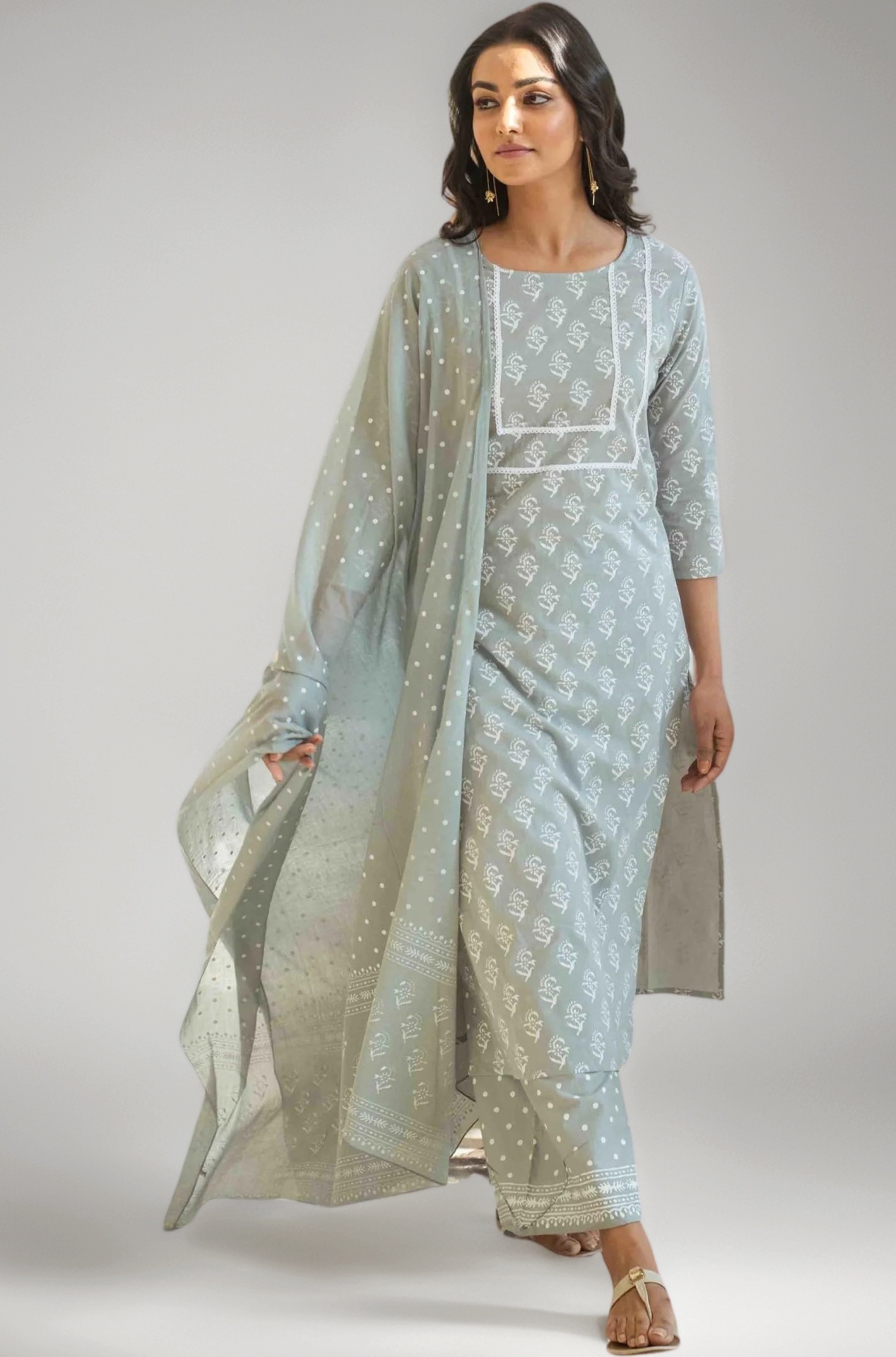 FABNEX Kurta Set for Women | Women Kurta Pant Set |Cotton Blend Regular Women Kurti with Dupatta (Mix Kurta Set 2)