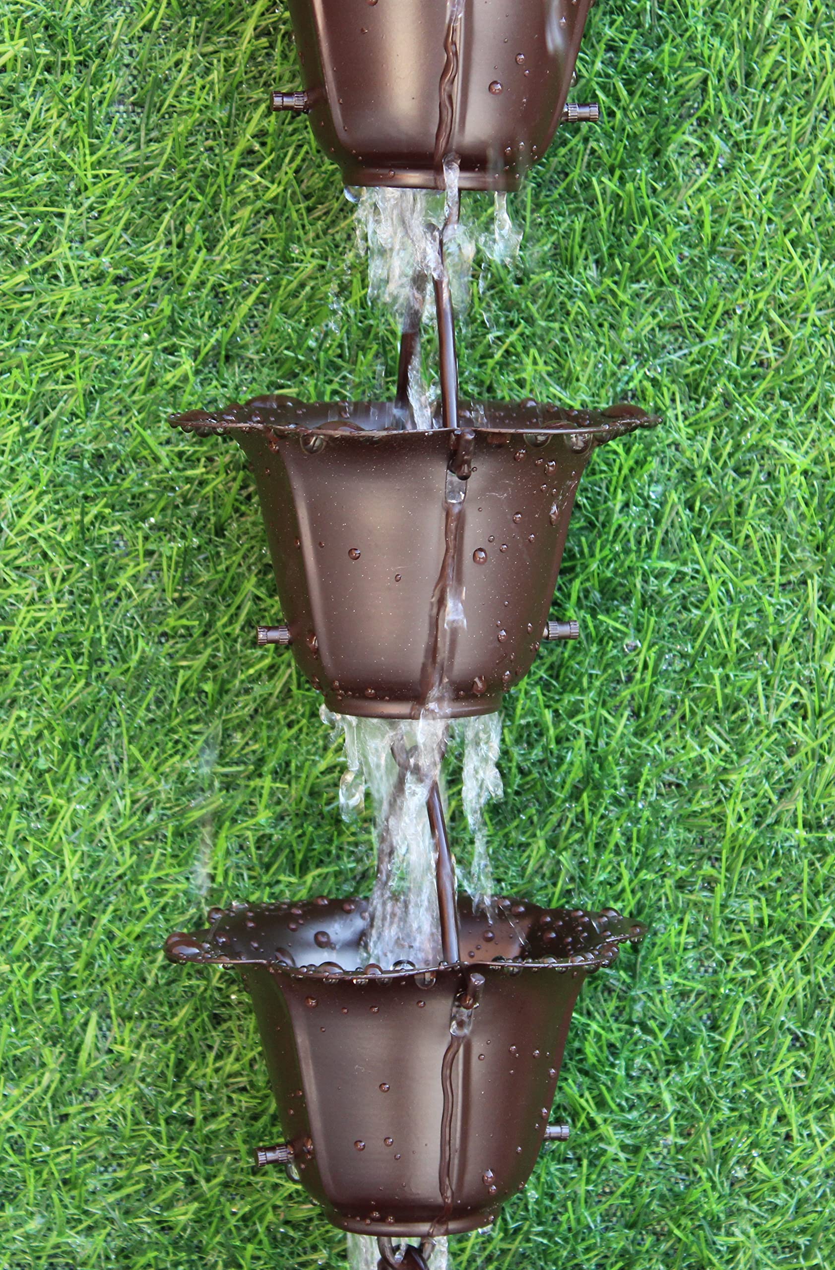 Chaîne de pluie avec boulon en laiton KAM Home finitions soignées noir mat