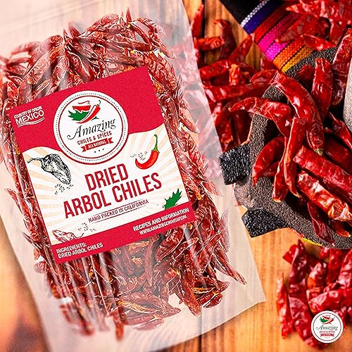 Miniatura 3 de Paquete de 6 pimientos secos - Ancho, Guajillo, Pasilla, Arbol, Chipotle, Cascabel (24 oz en total). Por Amazing Chiles & Spices