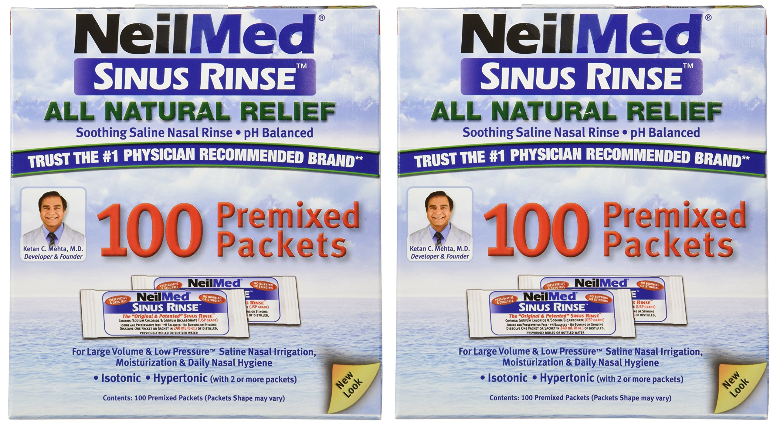 Buy NeilMed Sinus Rinse 100 Salt Premixed Packets for Allergies & Sinus