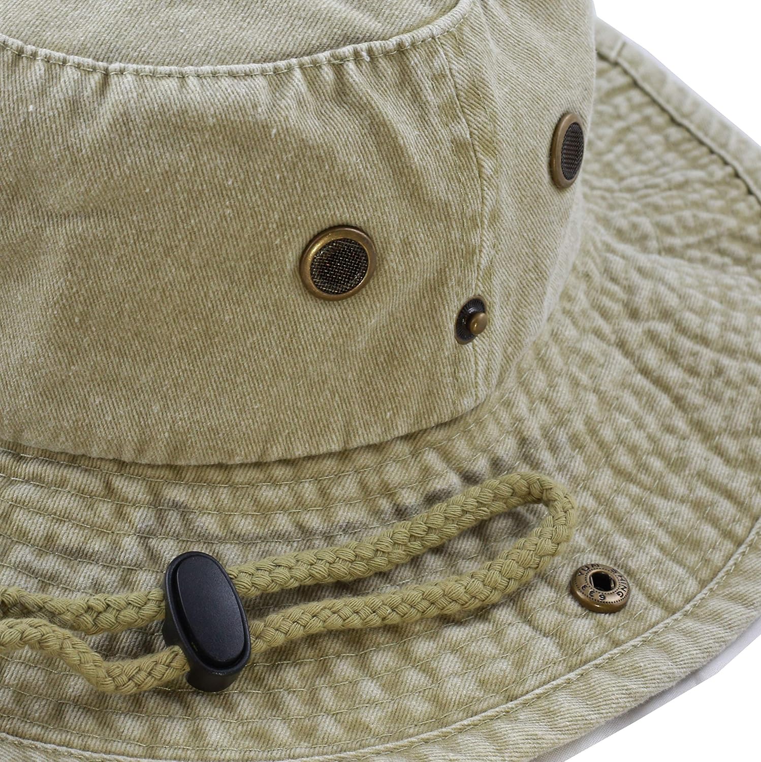 The Hat Depot Cotton Stone-Washed Safari Wide Brim Foldable Double-Sided Sun Boonie Bucket Hat - Image 3