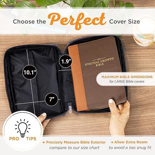 Miniatura 308 de Funda de lona para hombres y mujeres con cremallera para Biblia o libro con asa. Azul marino/Be Still