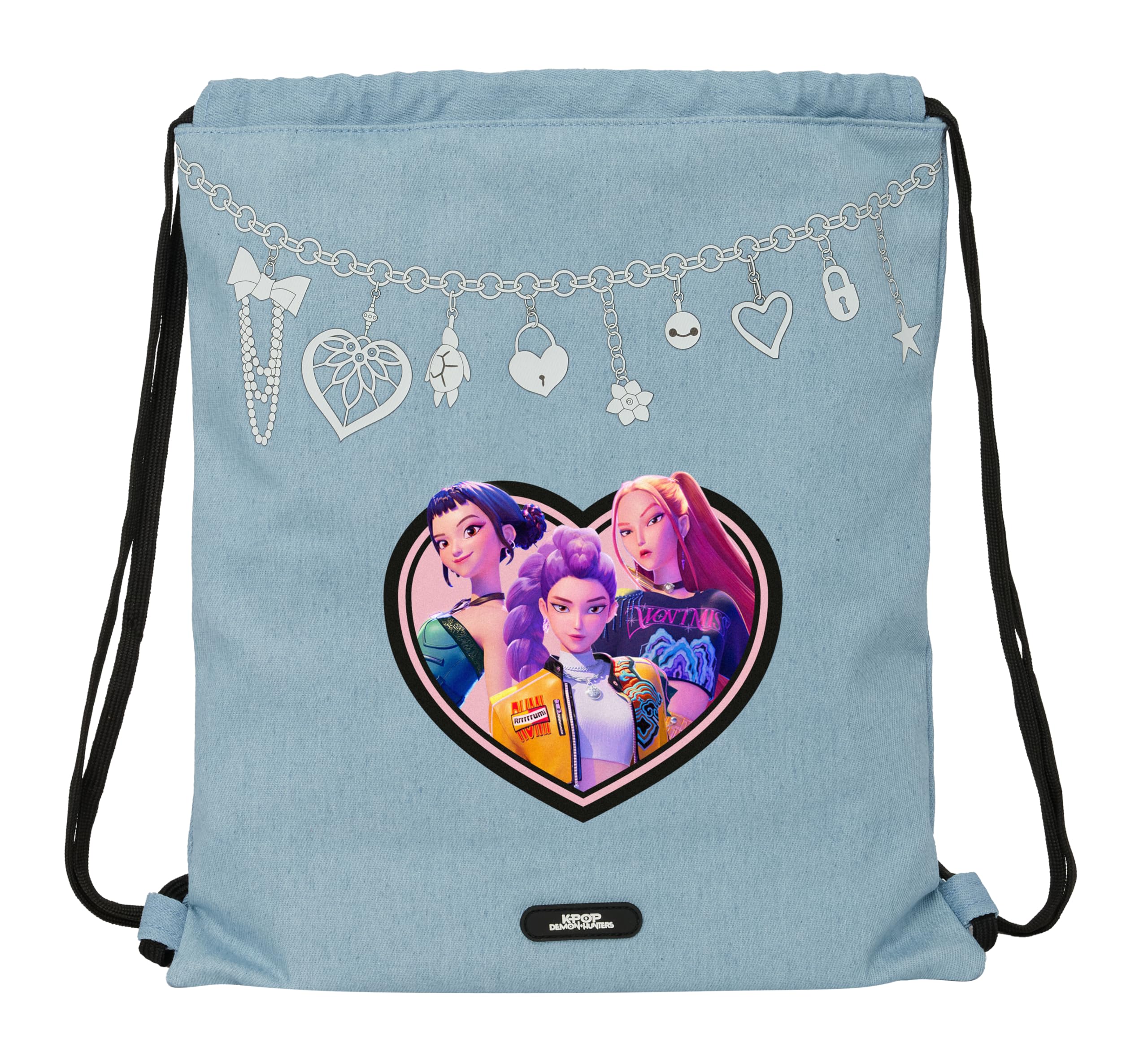 K-POP Demon Hunters – HUNTR/X – Large Flat Bag Backpack, Ideal for Children of Different Ages, Comfortable and Versatile, Resistance, 35 x 40 cm