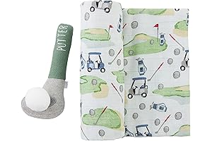 Mud Pie Golf Sport Swaddle & Rattle Set