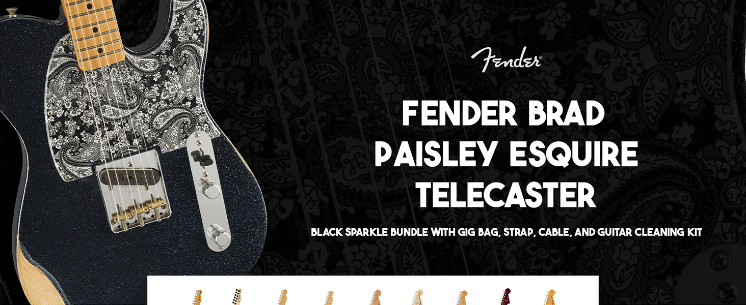 Amazon.com: Fender Brad Paisley Esquire Telecaster - Black Sparkle