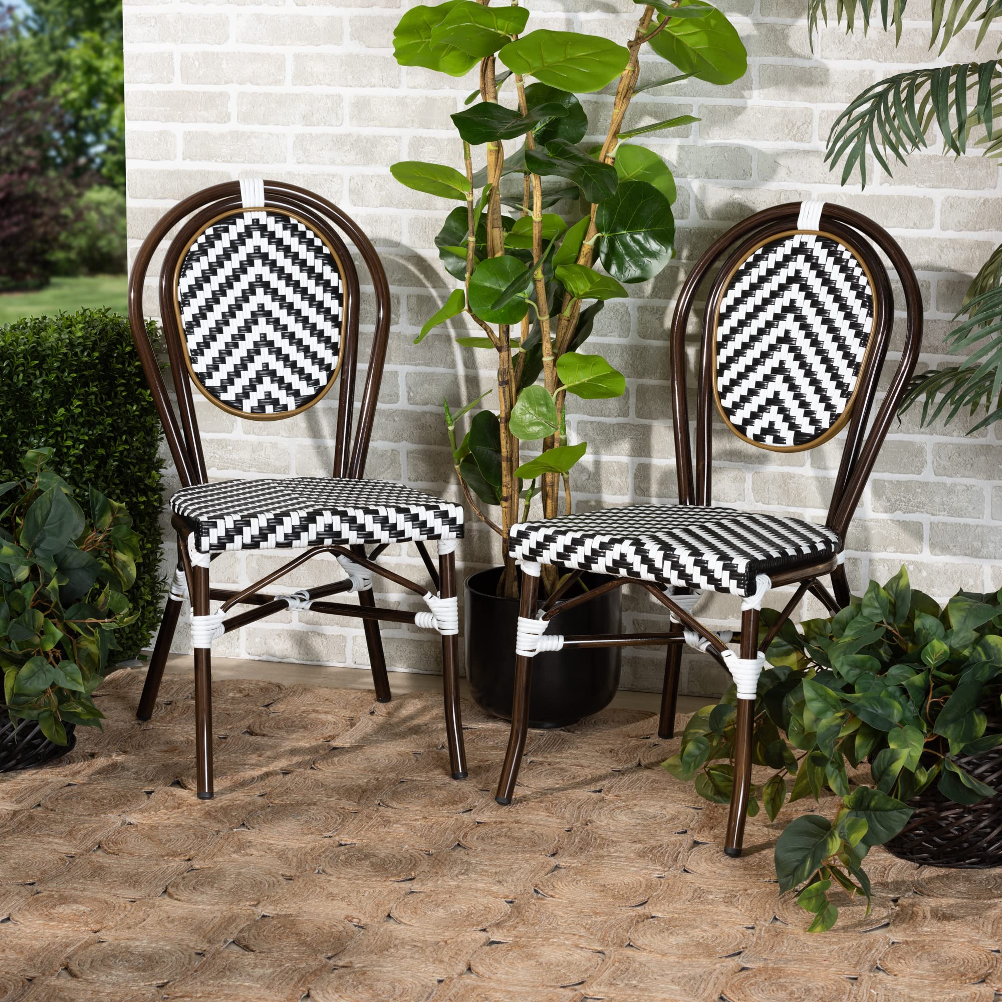 Amazon.com : Wholesale Interiors Alaire Outdoor Dining Chairs ...