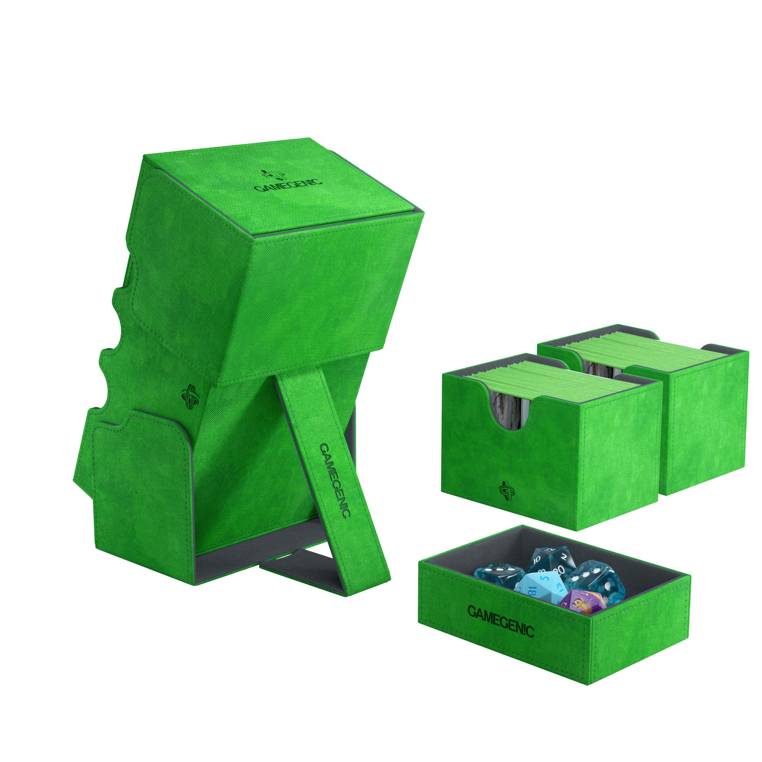 Asmodee Gamegenic GGS20029ML Stronghold 200-Card Convertible Deck Box, Green