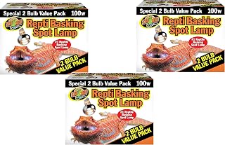Zoo Med Basking Spot Lamps 100 Watt - 6 Total Bulbs (3 Packs with 2 per Pack)
