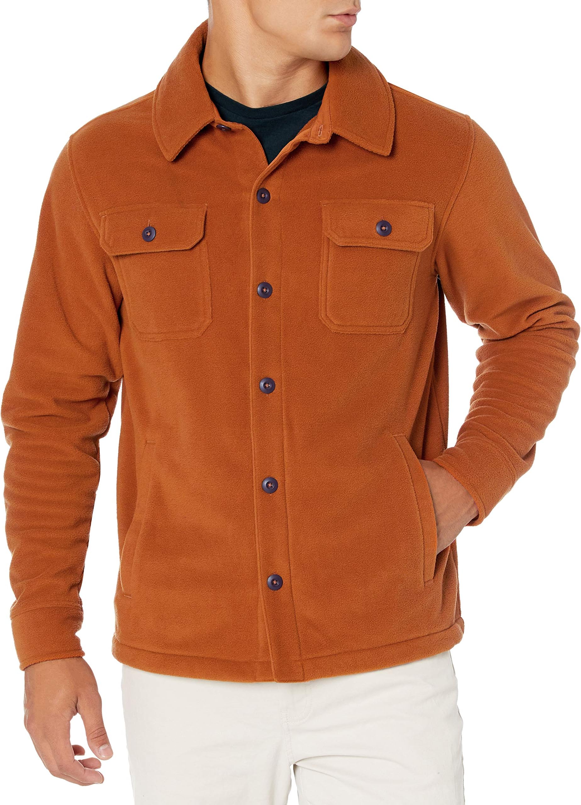 Amazon EssentialsMen's Long-Sleeve Polar Fleece Shirt Jacket for WinterOEKO-TEX STANDARD 100