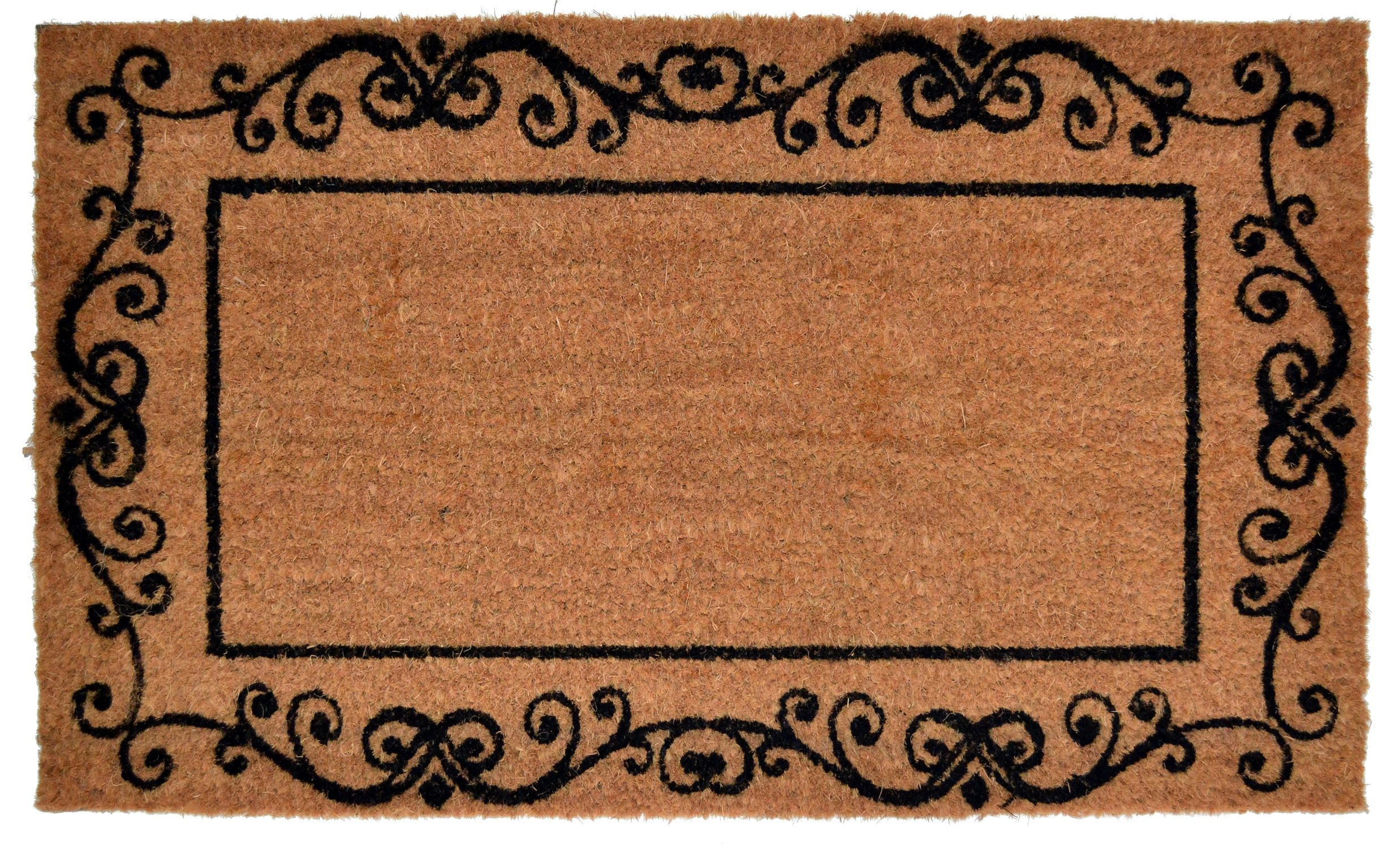 Imports Décor Fußmatte mit PVC-Rückseite, Kokosfaser, dekorative Bordüre, 45,7 x 76,2 cm