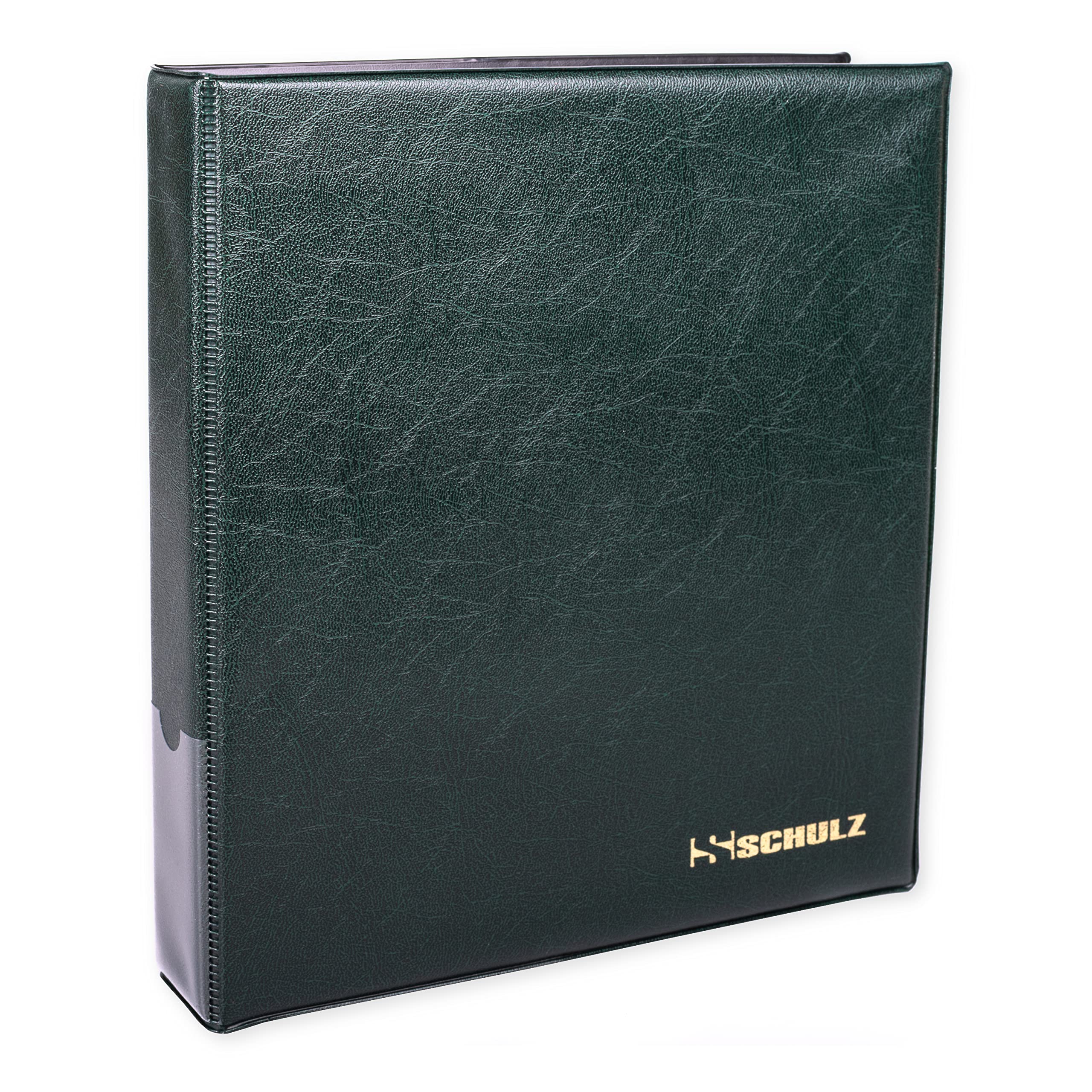 Coin Collection Album For 120 Coins – £5, Crown - Collecting Holder - Storage Binder - Money Book To Protect and Store Coins - SCHULZ Coin Album in Green.