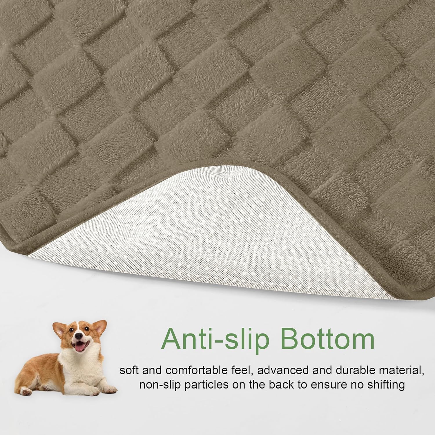 Foxdecor Couch Covers for 3 Cushion Couch Sofa Pet Friendly, Funny Fuzzy Pet Couch Covers, Anti Slip Sofa Covers Dog Cover for Couch Protector. (Brown, 30x53 inch)