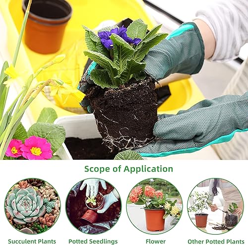 Miniatura 6 de TDHDIKE Macetas pequeñas de plástico de 4 pulgadas con 200 macetas de inicio de semillas rojas para plantar en interiores y exteriores