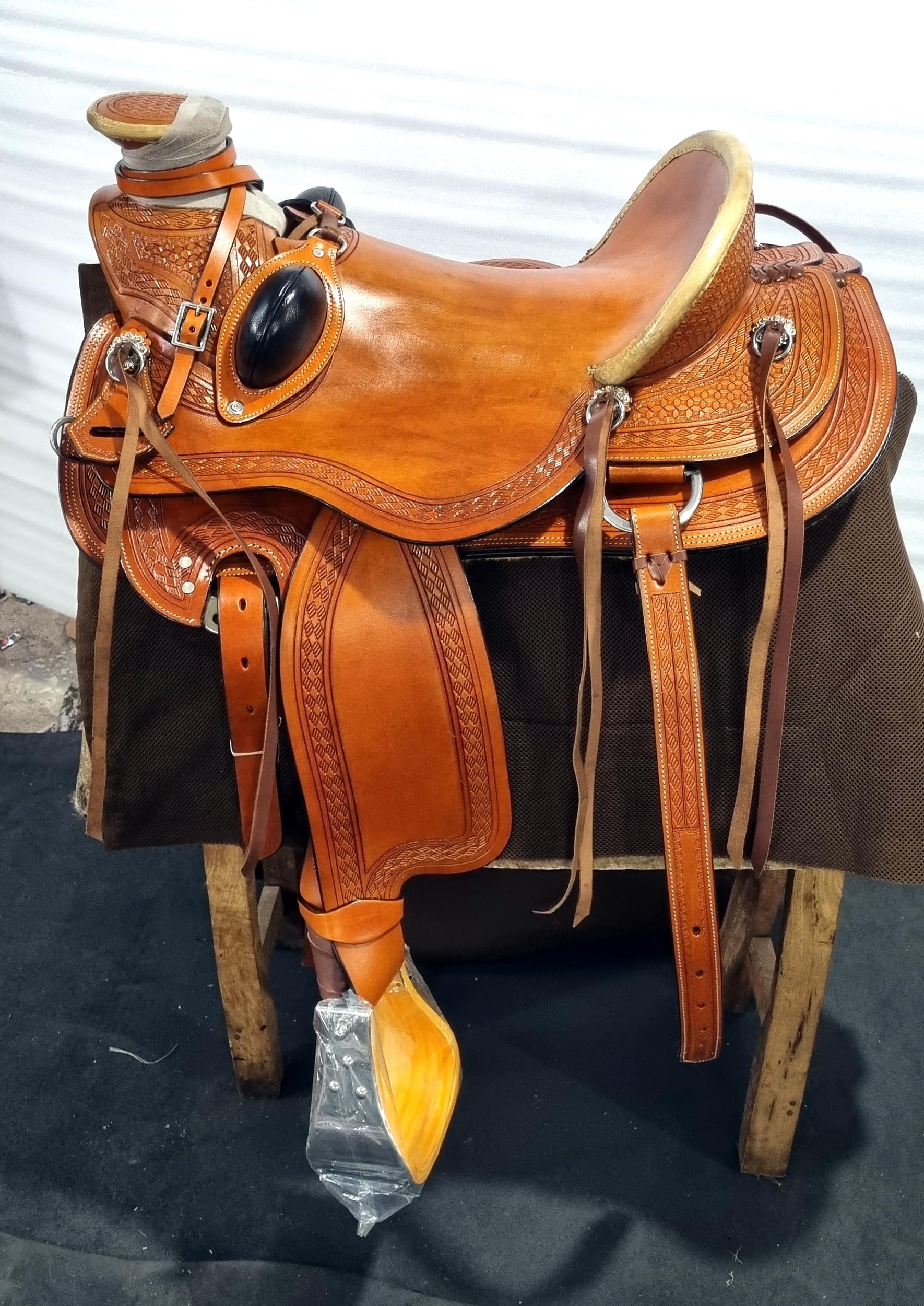 Wade Tree A Fork Premium Western Leather Roping Ranch Work Horse Saddle Tack Set WS-076