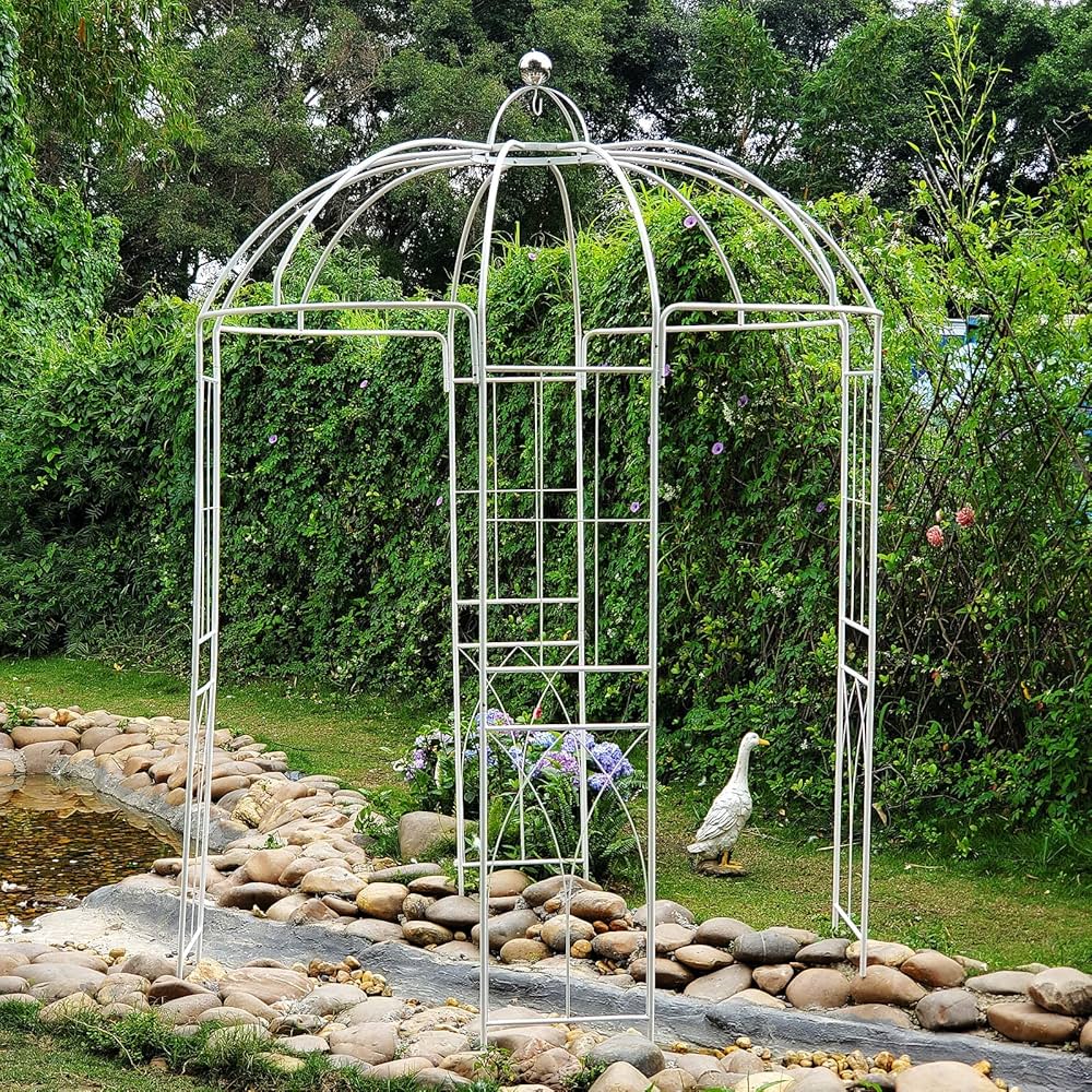 Amazon | SCENDOR 鳥かご型 ガーデンアーチアーバー 高さ9