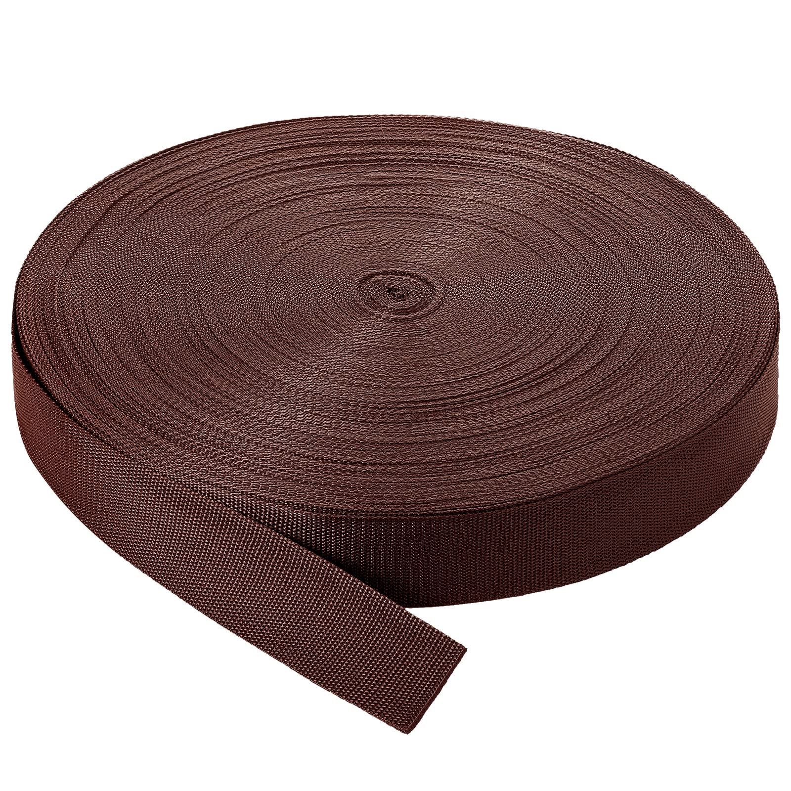 Canlierr 110 Yards Webbing 2 Inch Heavyweight Polypropylene Webbing Strap Fabric Flat Rope Strap Heavy Duty Poly for Gear Repairing DIY Craft(Coffee)