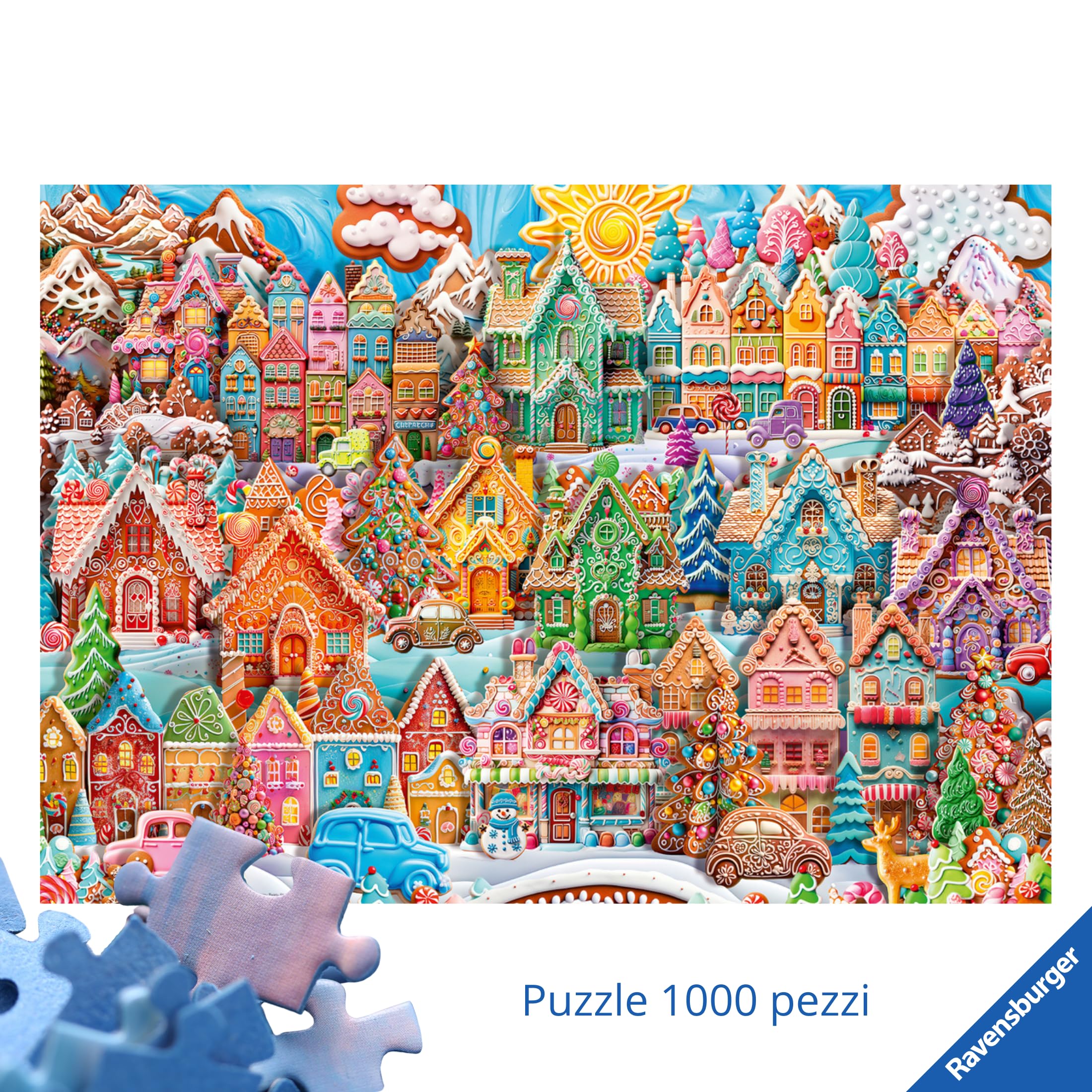 Ravensburger - Puzzle Villaggio dei Biscotti di Natale, 1000 Pezzi, Puzzle Adulti e Ragazzi, Idea Regalo per Lei o Lui, 70x50 cm