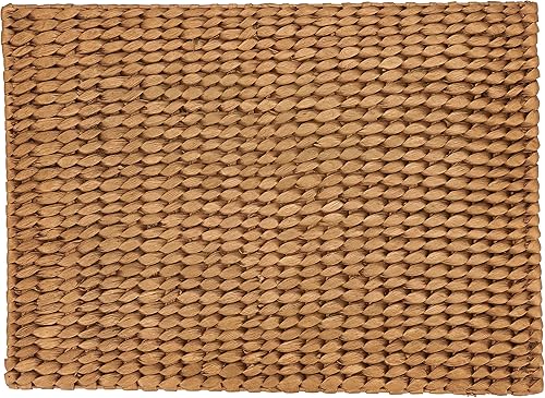 Miniatura 8 de SARO LIFESTYLE Mantel individual de jacinto de agua tejido dorado, redondo de 15 pulgadas, 4 unidades.