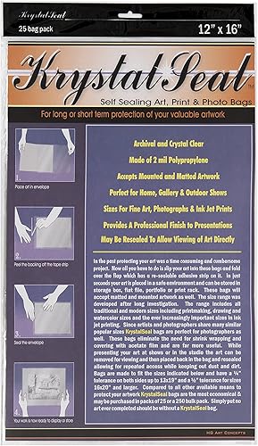 Creative Mark Krystal Seal ATC - Bolsas de sellado de polietileno para almacenamiento de fotos, obras de arte y fotos, 12 x 16 pulgadas, paquete de