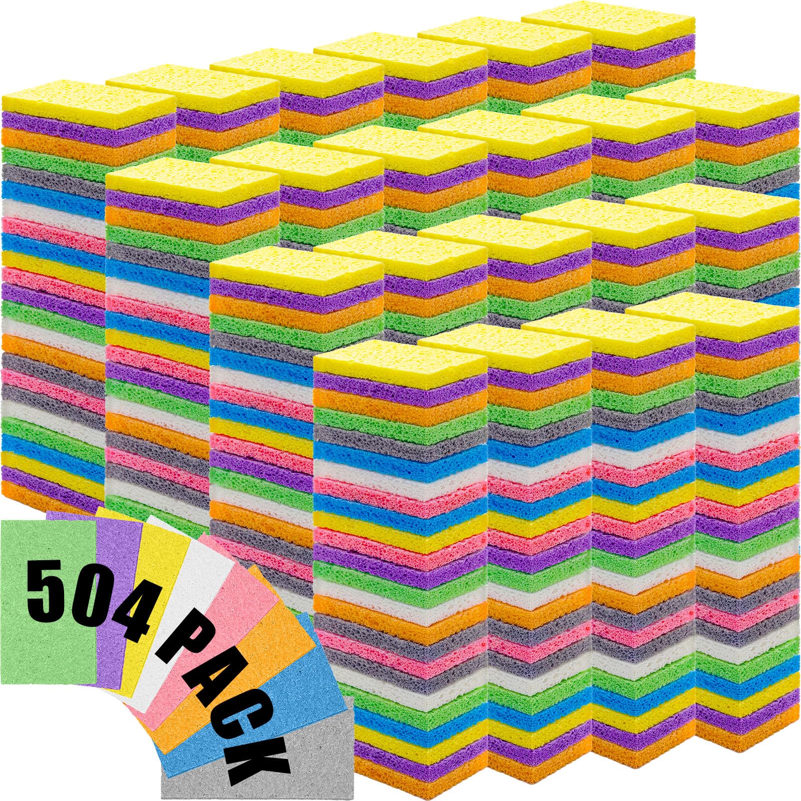 Zhengmy 504 Pcs Sponges Bulk Sponges Kitchen Compressed Sponge, Multicolor