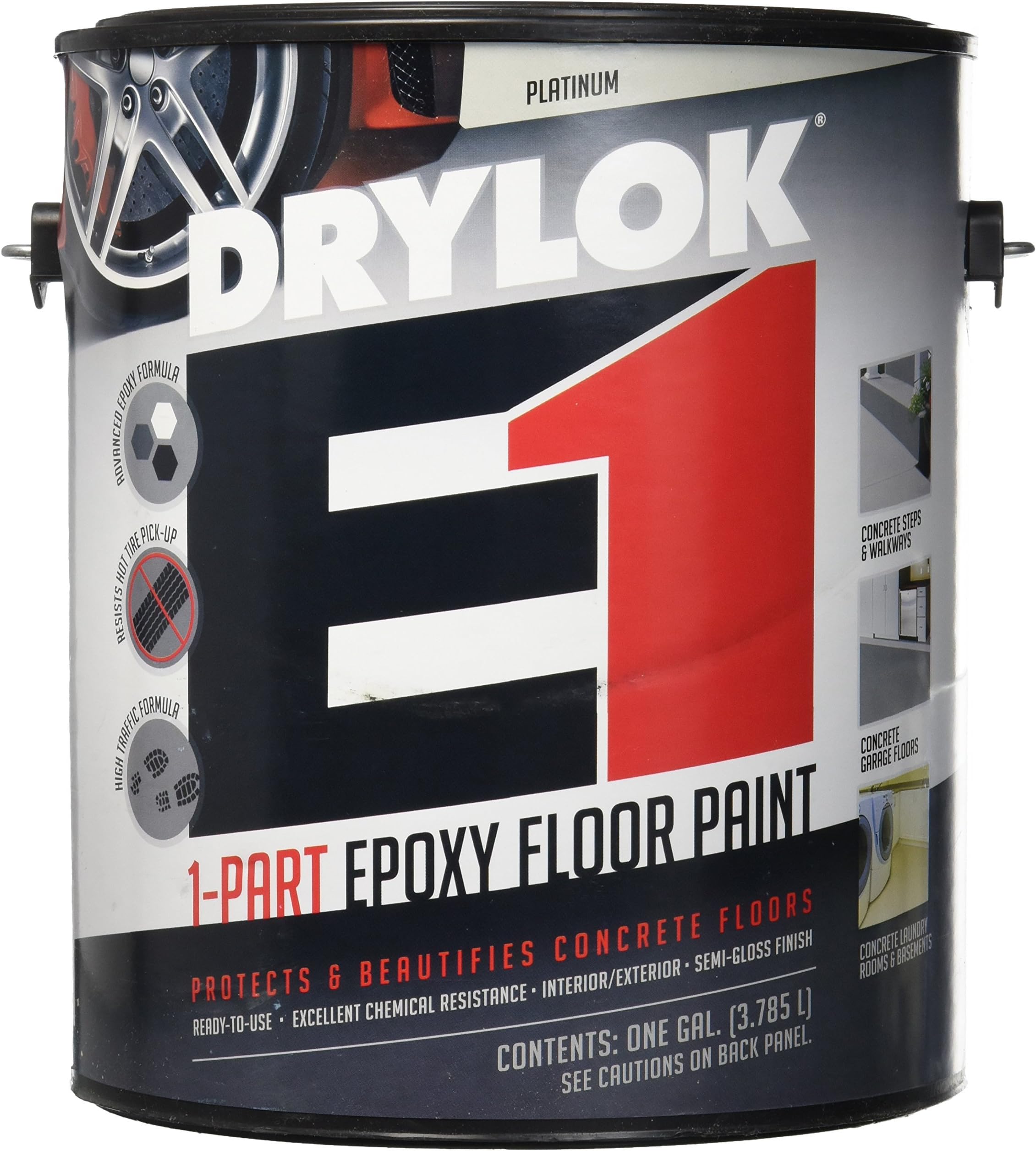 UNITED GILSONITE LAB 23813 Drylok E-1 Gallon Platinum 1 Part Epoxy Semi-Gloss Floor Paint