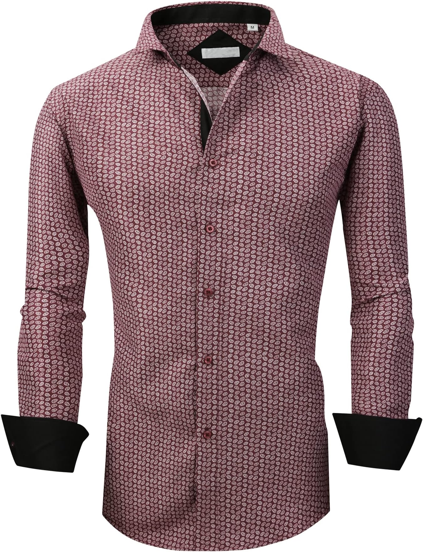 WARHORSEE Mens Dress Shirts Long Sleeve Regular Fit Printed Button Down Shirt