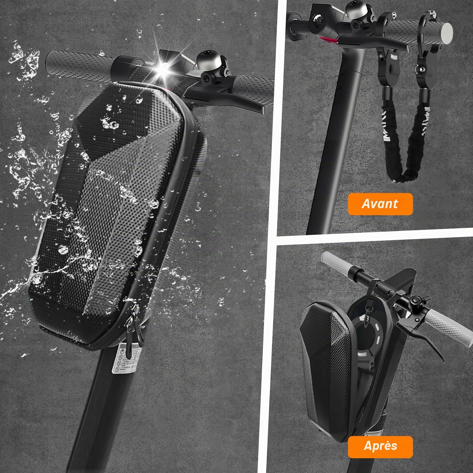 IMAYCC Antivol Trotinette Electrique, 94cm Cadenas Trotinette Electrique avec Sac de Rangement, Antivol Scooter, Acier Trempé, Protection Vol pour Scooter Electriques, Vélo Électrique, Moto