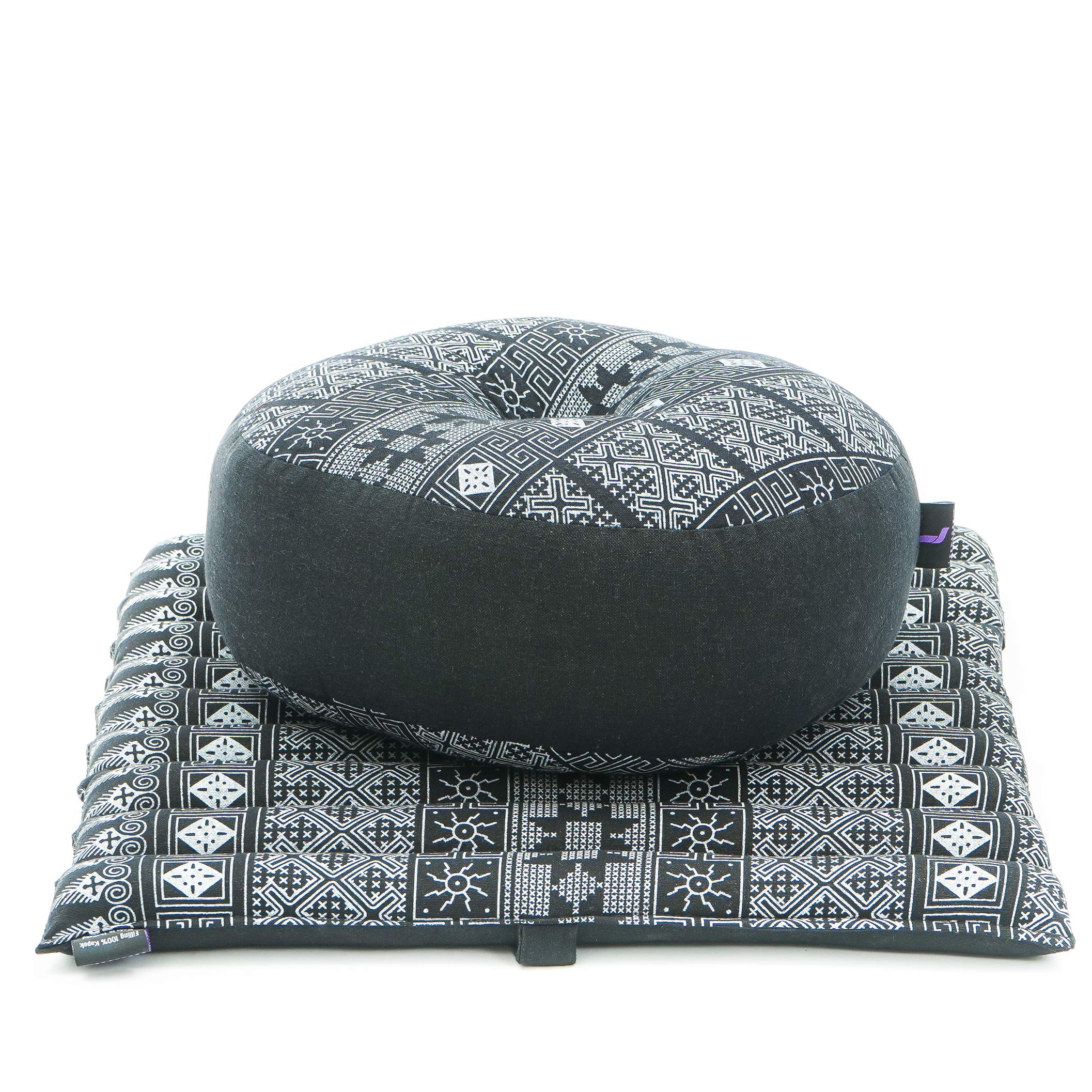 Leewadee Set Méditation Compact Zafu & Zabuton - Petit Coussin Kapok Yoga Zen Zazen