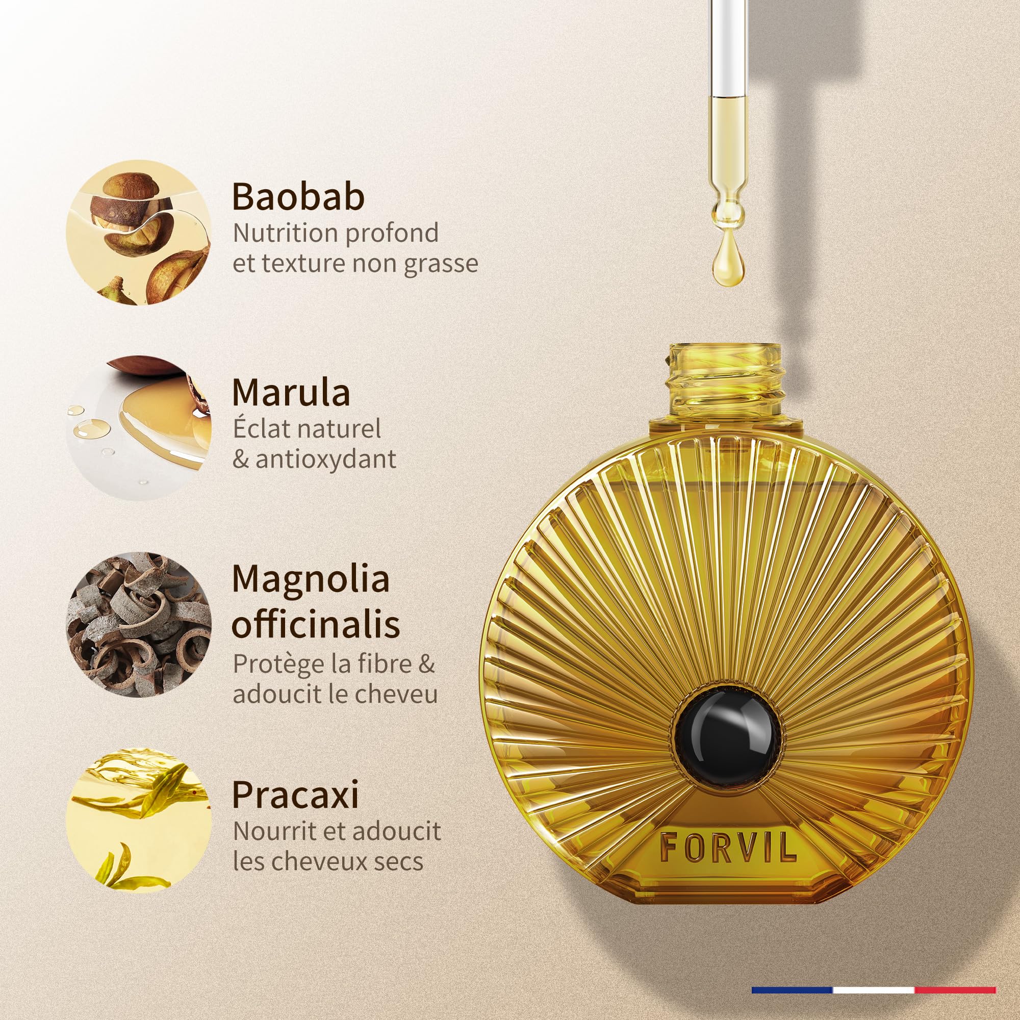Haarpflege-Öl – Luxuspflege für Haar & Kopfhaut, mit natürlichen Pflanzenölen, nährt & stärkt, reduziert Frizz & Spliss, leichte Textur, 50 ml