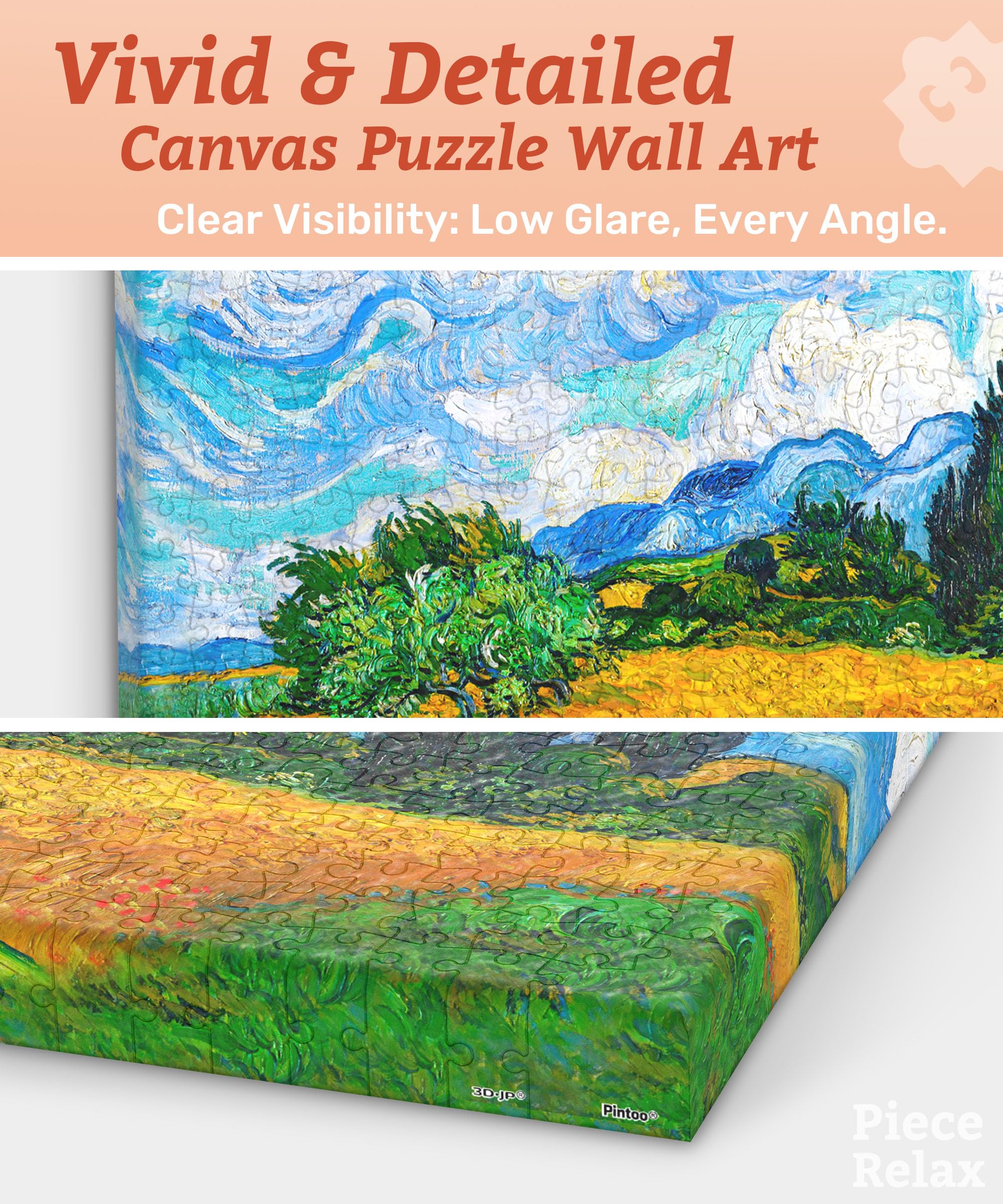 PieceRelax Canvas Wall Art Puzzles for Adults, Vincent van Gogh - Image 3