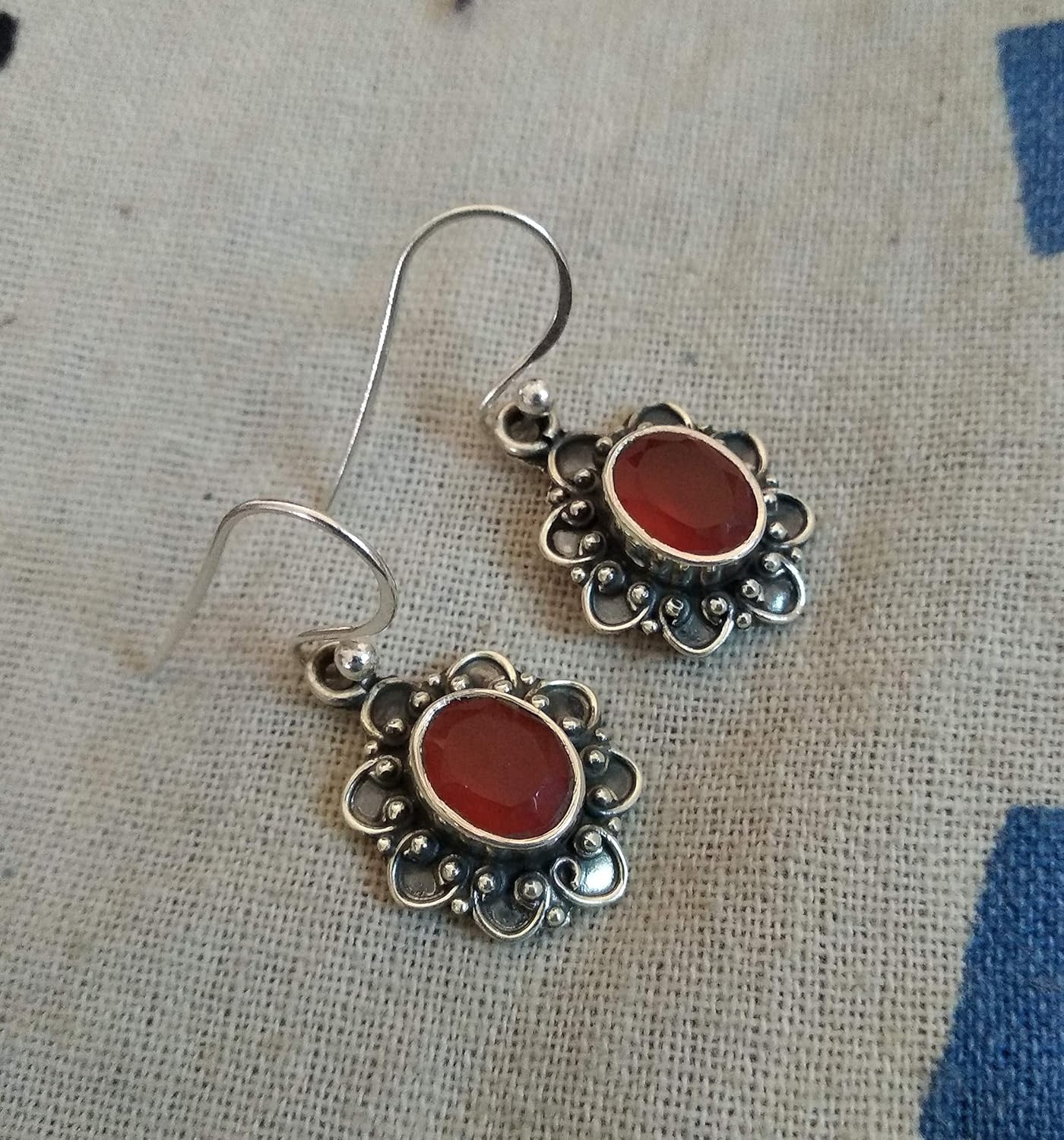 Carnelian Earrings, Sterling Silver Earrings, Drop & Dangle Earrings, Bridal Earrings, Handmade Jewelry, Wedding & Engagement Earrings, Orange Earring, Antique Earrings, Gothic Earrings, Jewellery,