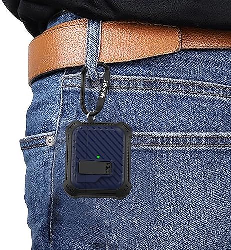 Miniatura 7 de Maxjoy Funda protectora para Airpods 3 2021 para Airpods 3 con bloqueo seguro automático Gen 3 funda rígida militar a prueba de golpes con llavero