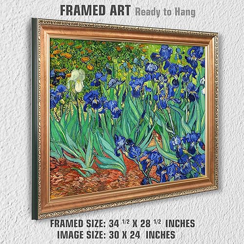 Miniatura 634 de A&T ARTWORK The Starry Night de Vincent Van Gogh. Tamaño del marco: 36 x 30 pulgadas, tamaño de la imagen: 30 x 24 pulgadas, reproducciones clásicas