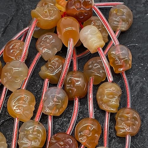 Miniatura 5 de ABCGEMS - Cuentas de cornalina de Madagascar (12 unidades al por mayor) (raras y caras debido al proceso intrincado y que consume mucho tiempo