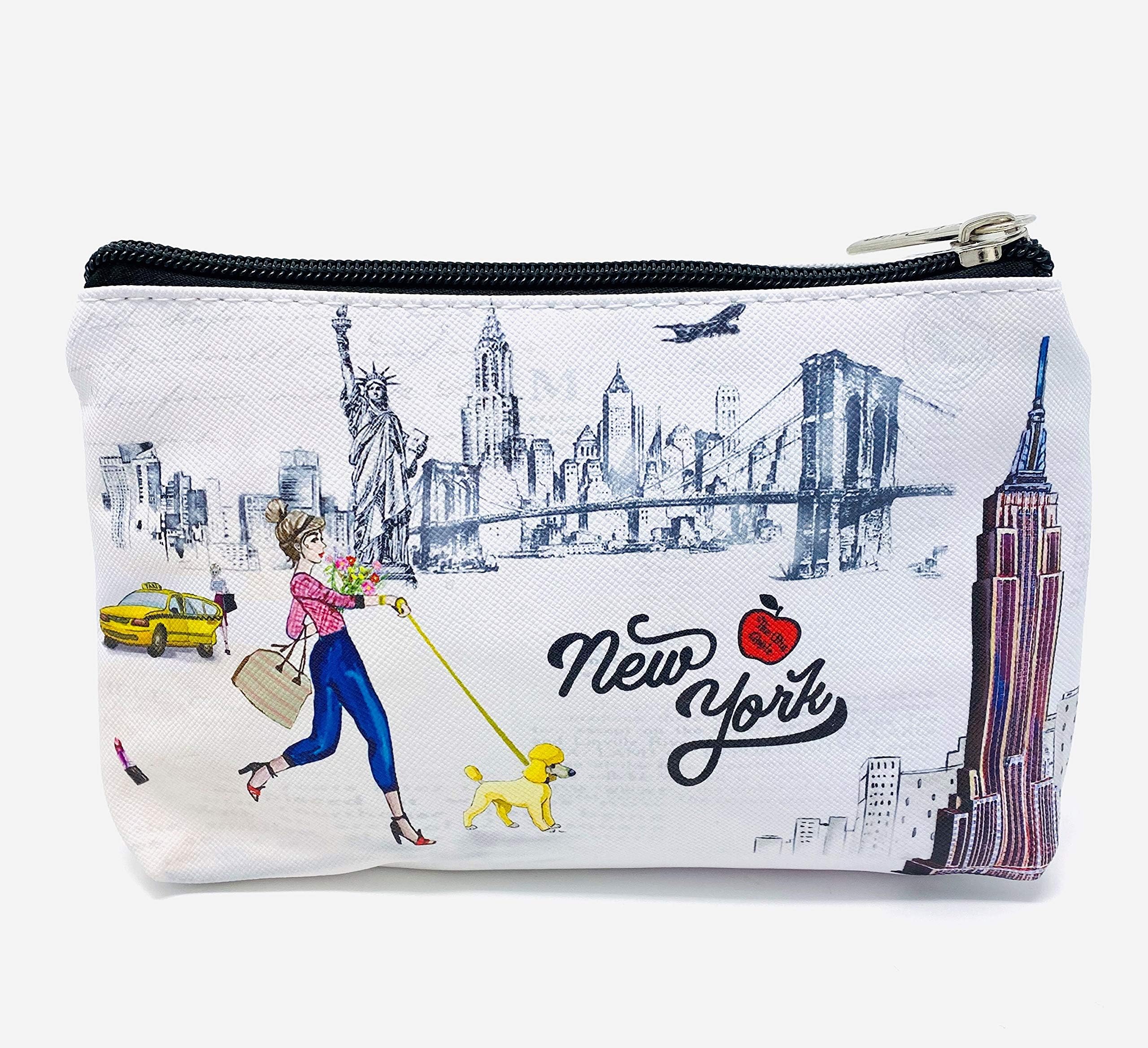 DESIGN U.S.A. SOUVENIRGirls & Women Fashion Cute New York Souvenir Zipper pouch Travel Cosmetic Bag Makeup Purse (JP-330104H)