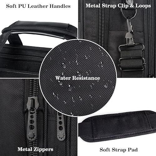 Miniatura 5 de Ytonet Maletín para laptop para juegos de 18 pulgadas, funda extragrande expandible para computadora, bolsa resistente al agua para hombres con