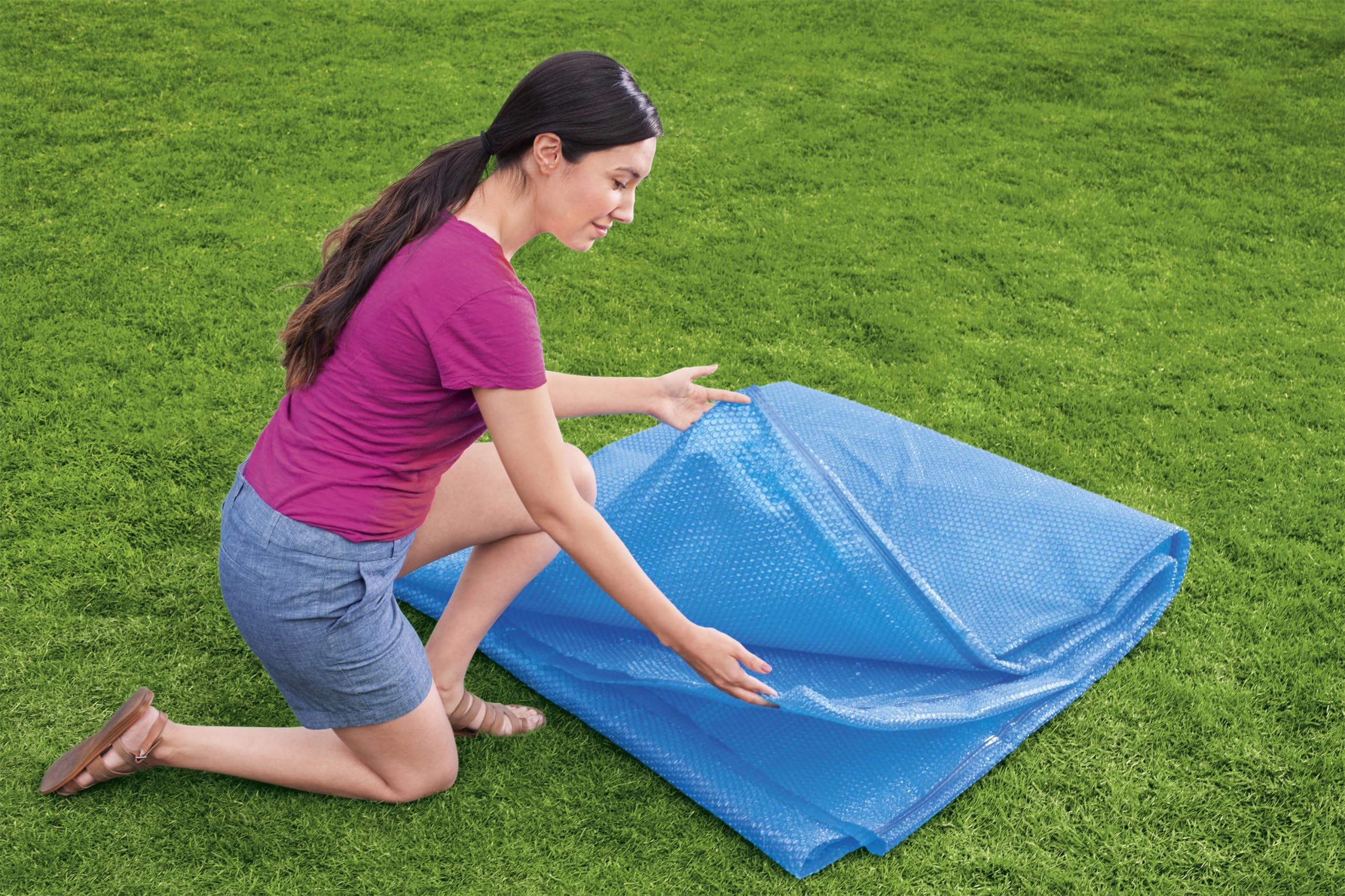 Bestway PE-Solarabdeckplane Ø 417 cm blau rund