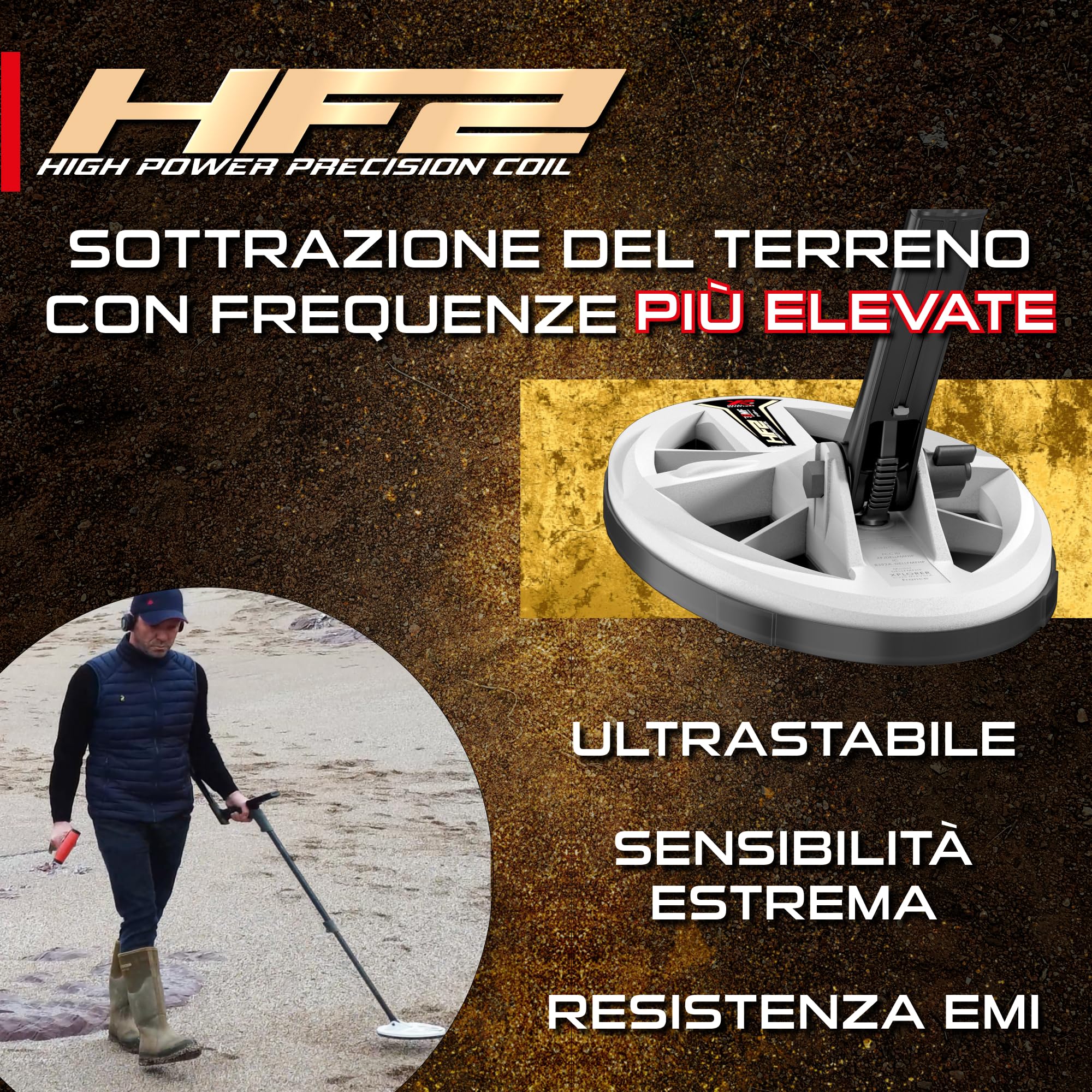 XP Metal Detectors Disco Ellittico HF2 9,5x5” FMF (24x13cm) per Rilevatori Deus II, Rilevare Più dell’Oro, Disco ad Alta Frequenza e Alta Sensibilità (DELLFMFHP)