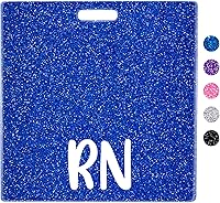 Vista 14 de Plifal RN Badge Buddy - Tarjetero para enfermera, accesorios de enfermería, con purpurina azul claro, horizontal, identificación con nombre