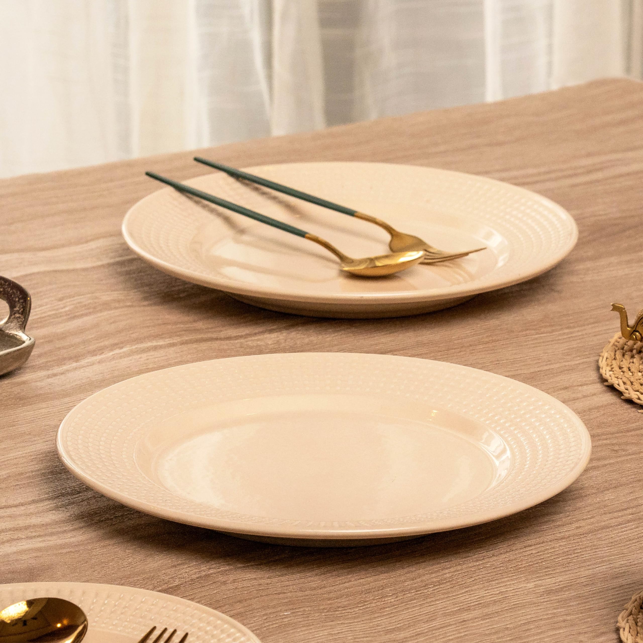 10Club Dinner Plates (Set of 2, 11 inches) | Ceramic Diningware | Microwave Safe | Beige (B0CTQGNCVS) Amazon Price History, Amazon Price Tracker