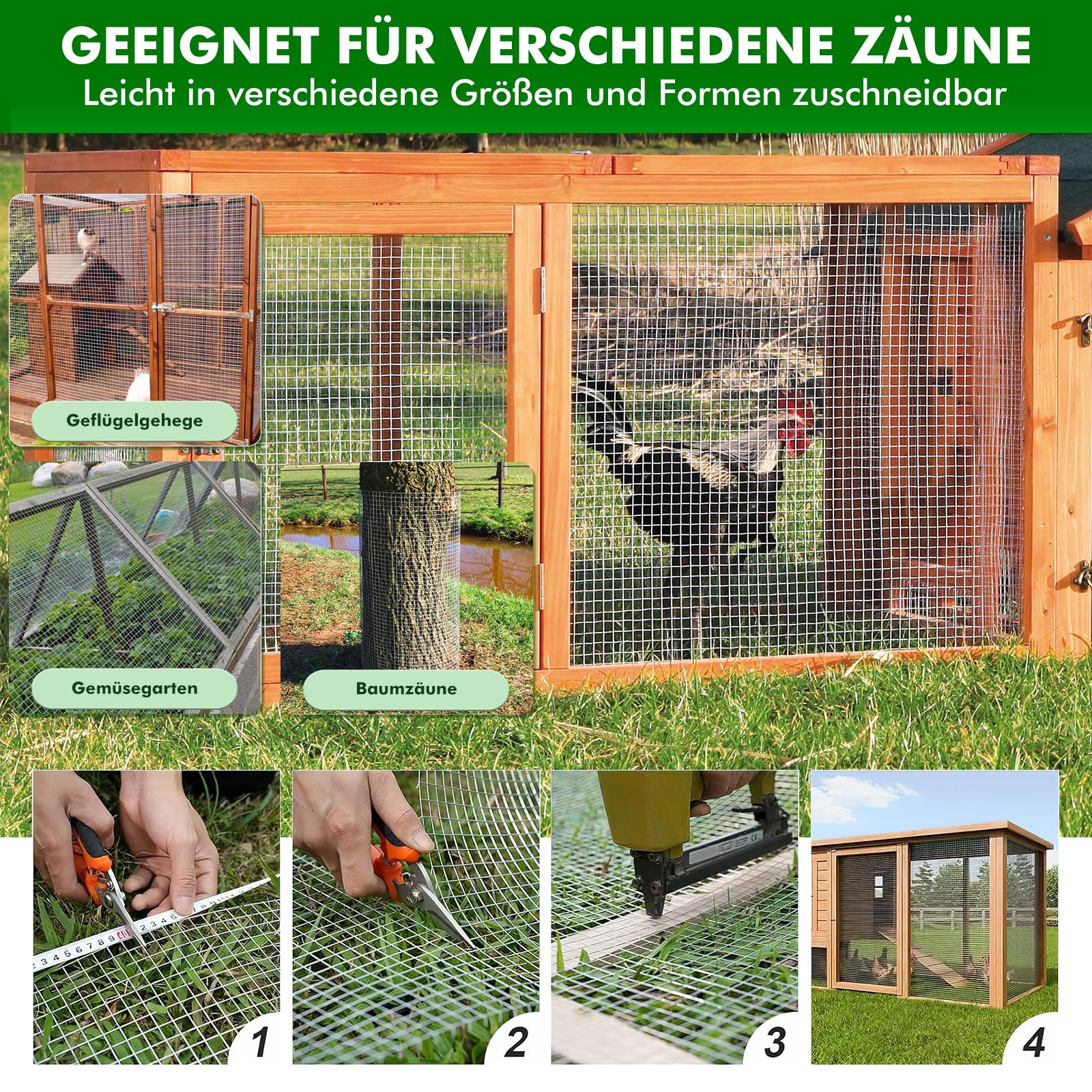 1 m x 25 m de alambre para conejos, 100 cm, malla para conejos, alambre para aviario, 12 x 12 mm, rejilla para topos, rejilla para roedores para bancal alto, valla, alambre de pollo, valla de malla
