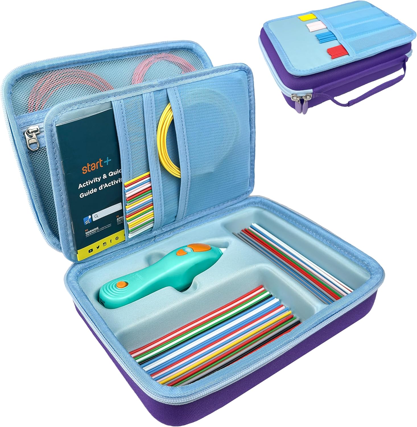 Hard Case Compatible with NEW 3Doodler Start+ Essentials (2024), Educational STEM Toy Durable Box Storage 3D Pen for Kids,Hold 3D Pen Filament Filaments and Accessories (Green)