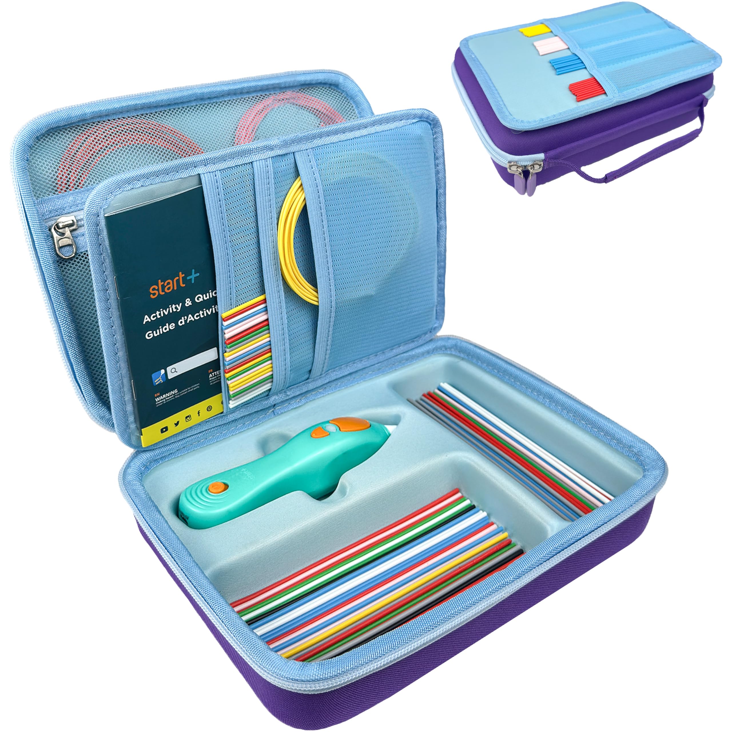 Hard Case Compatible with New 3Doodler Start+ Essentials (2024), Educational STEM Toy Durable Box Storage 3D Pen for Kids,Hold 3D Pen Filament