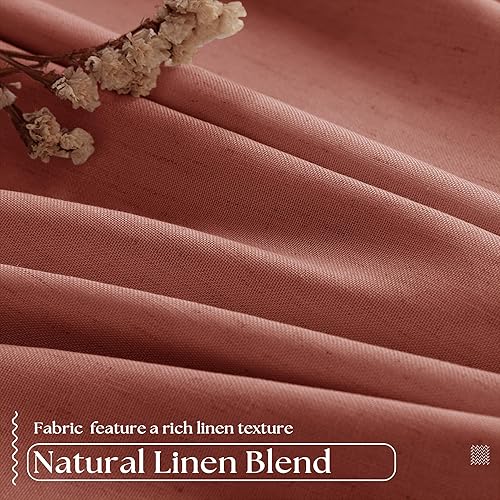 Miniatura 143 de Cortinas opacas de lino con pliegues pinzados de 90 pulgadas, 2 paneles para sala de estar, crema natural, cortinas 100% opacas de 90 pulgadas