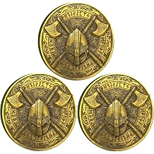 Vikings Battle-Axe Helmet Norse Compass Challenge Coin Pack of 3