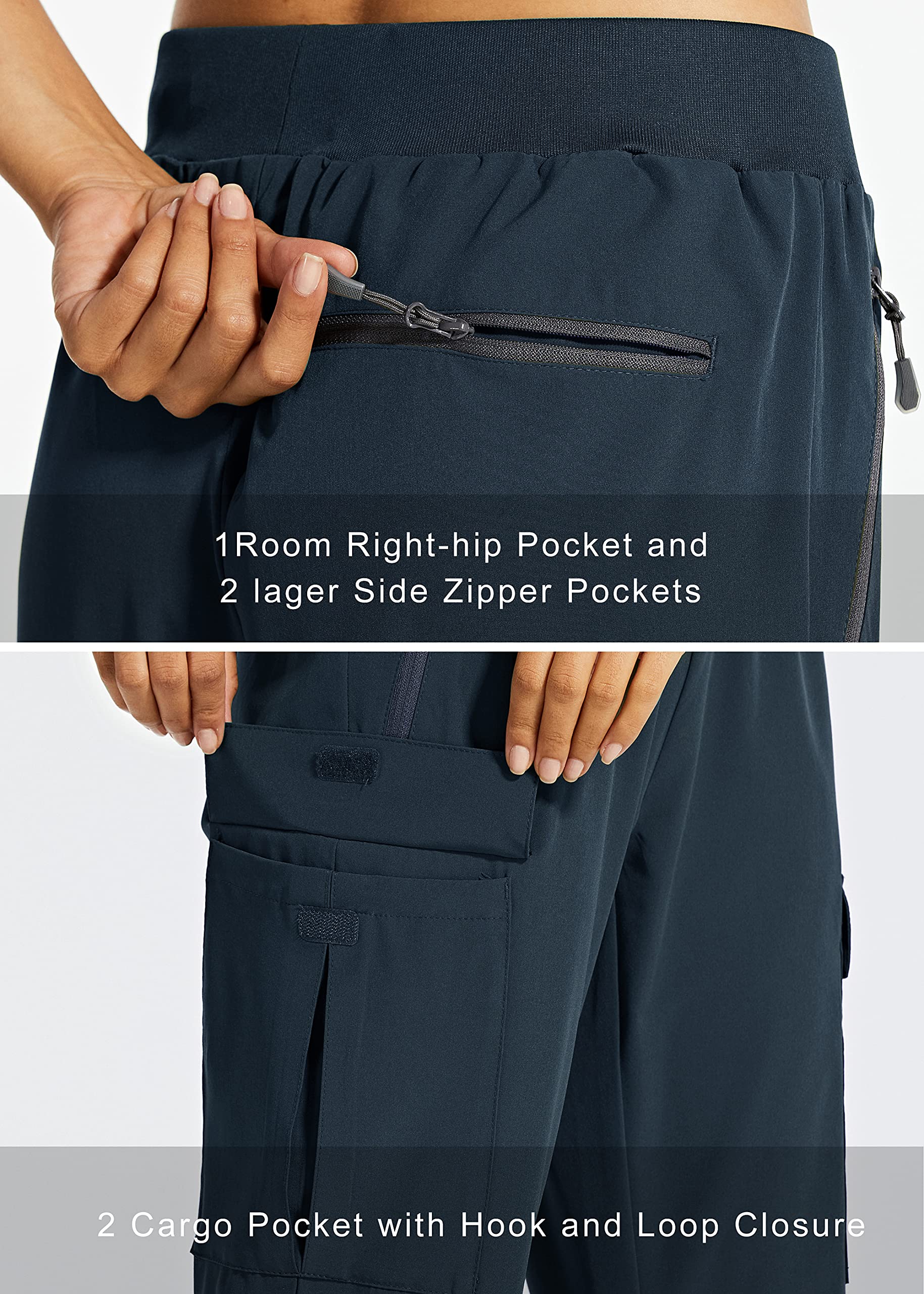 Comallan Pantaloni da Trekking da Donna Estivo Cargo Jogging Leggeri ad Asciugatura Rapida Pantaloni per Sportivi Running Sports Casual all'Aria Aperta